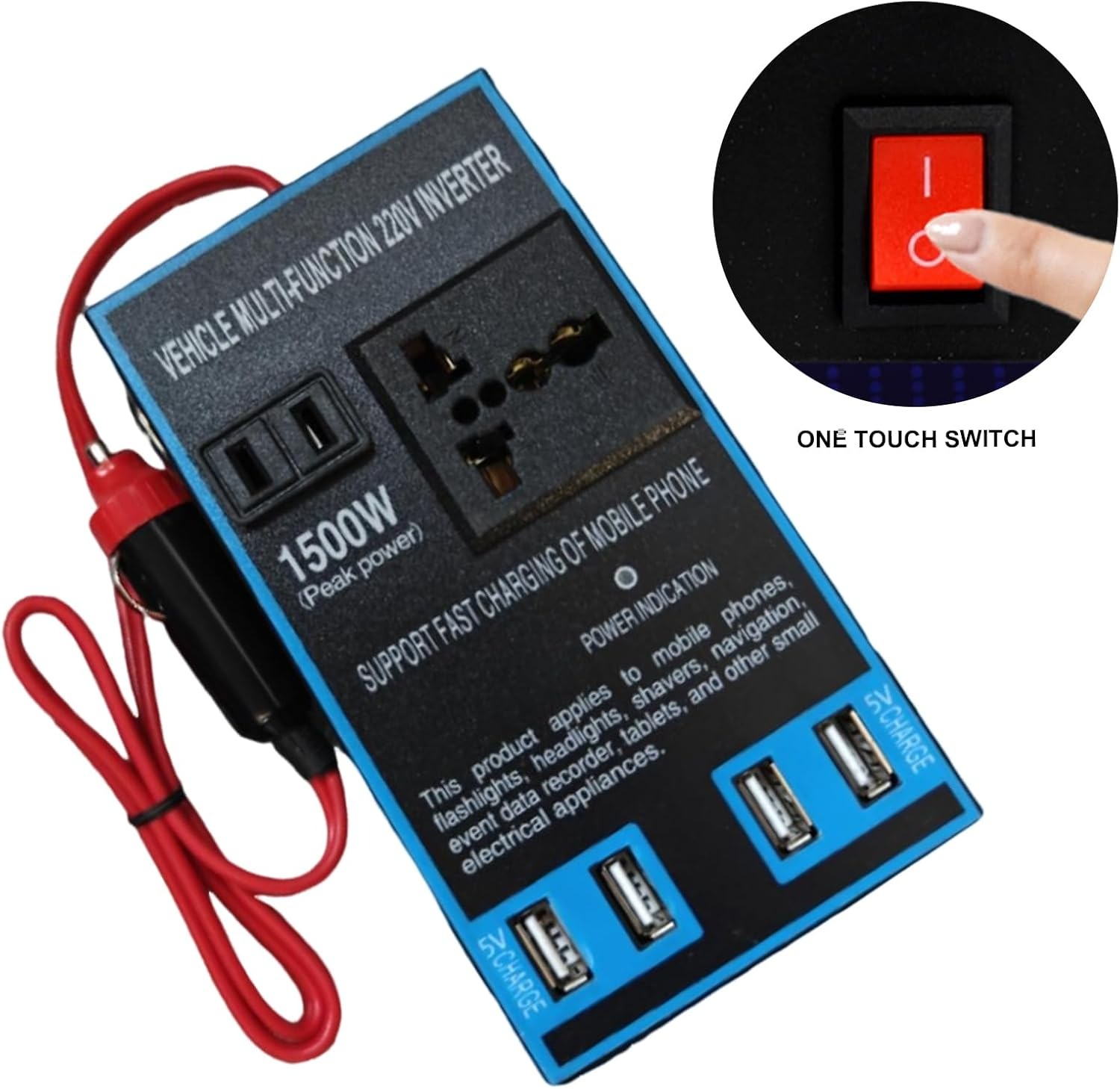 محول السيارة من 12v إلى 220v متعدد الإستخدامات - 2