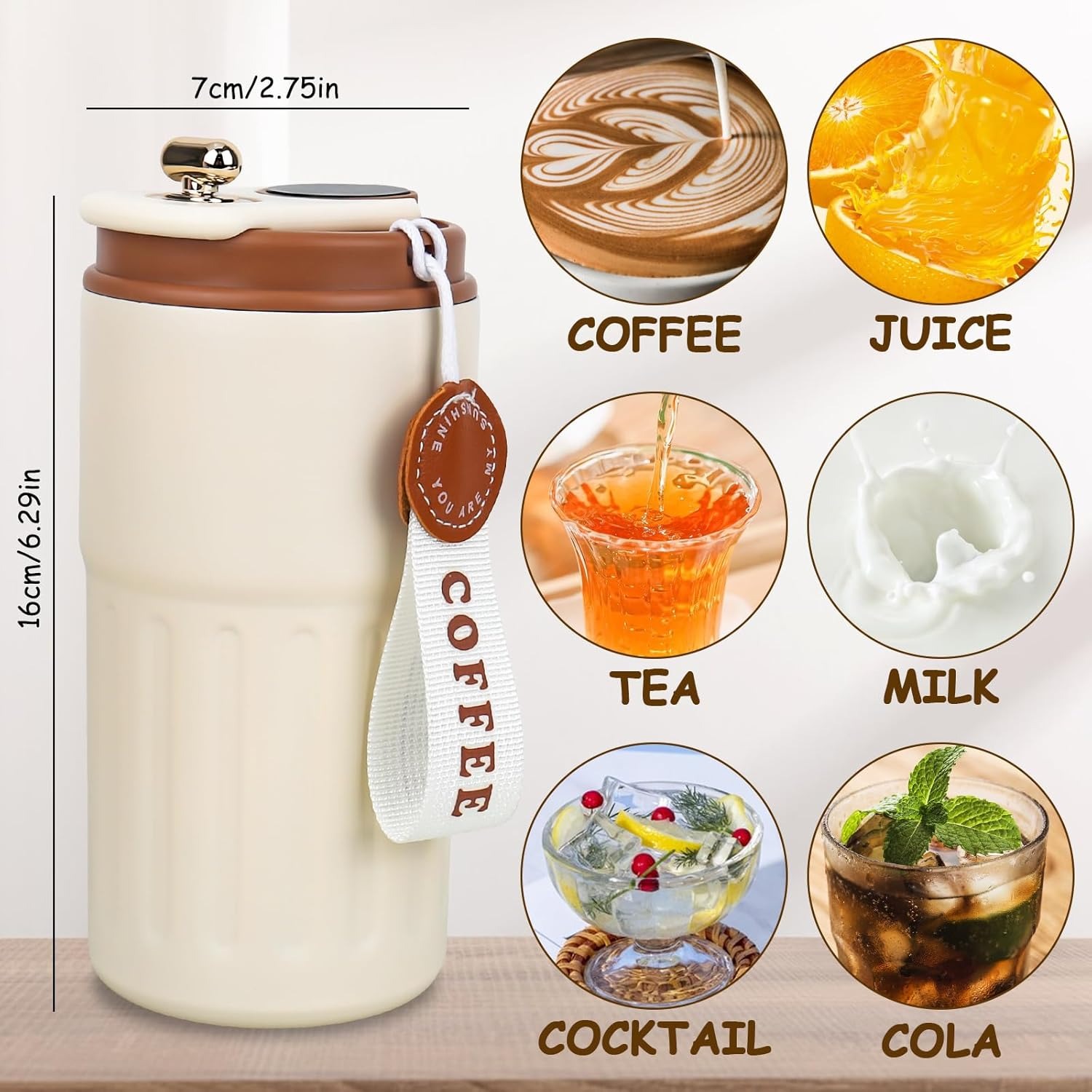 Bottle Coffee Flask with Temperature Display